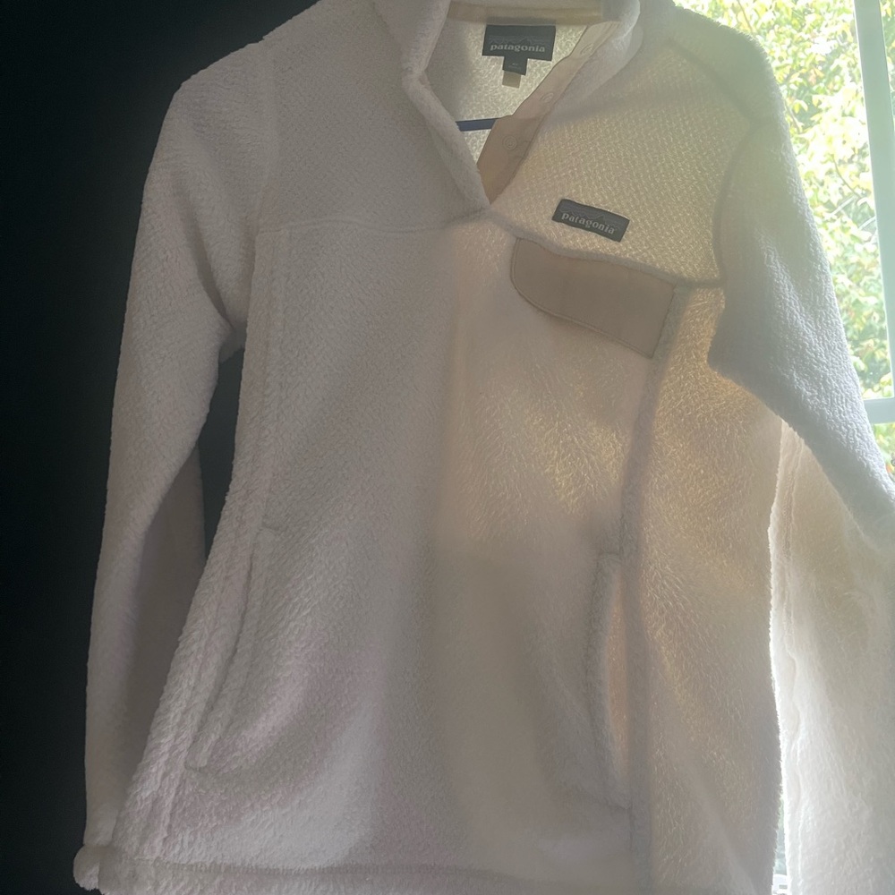 Patagonia Women's re-tool snap -t White/cream Fleece pullover